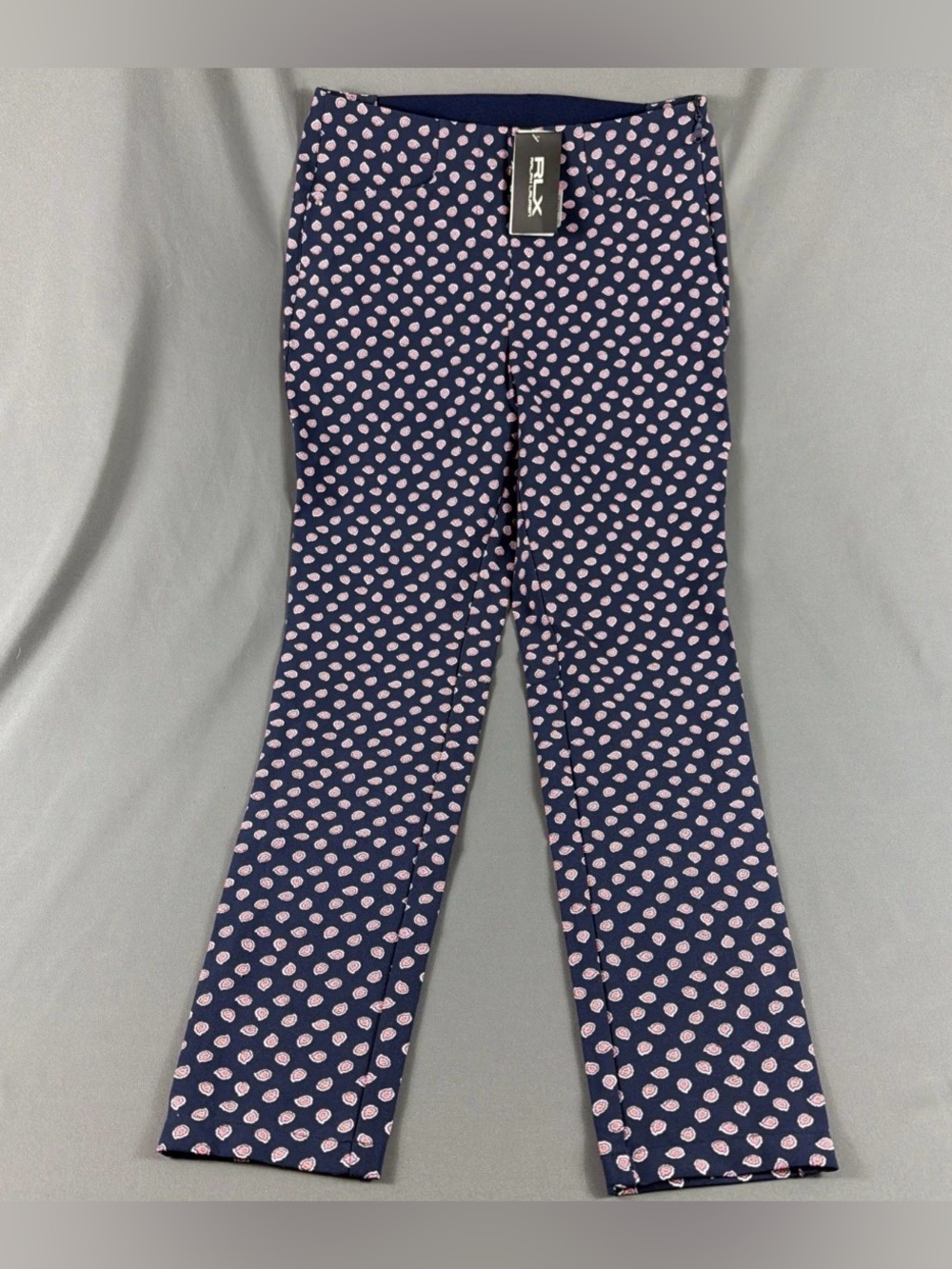 RLX Ralph Lauren Womens Golf Pants Floral Print 8 Blue Nylon Spandex